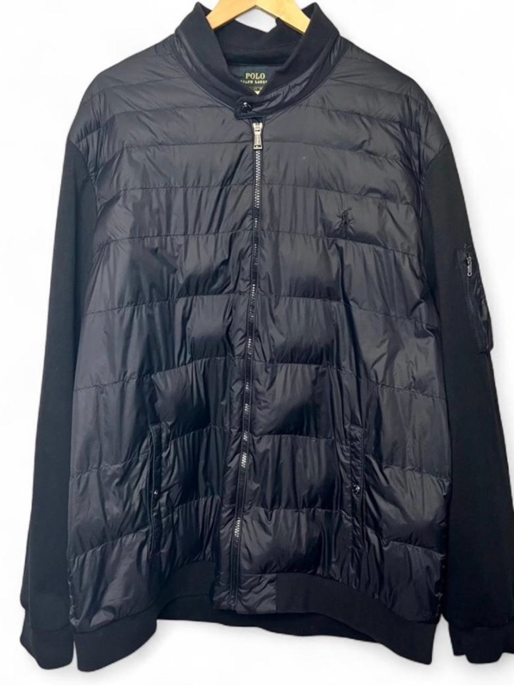 Polo by Ralph Lauren Black Quilted Front Bomber Jacket
